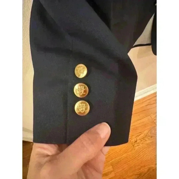 Hart Schaffner & Marx Men's Navy Blazer 44R Jack Nicklaus Gold Buttons Preppy - Picture 2 of 6